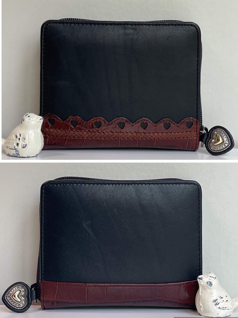 Brighton Vintage Leather Palm Organizer Case - Picture 1 of 16